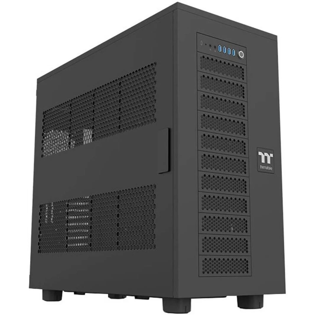 Thermaltake AX700 Super Tower PC Case, Up to 420mm AIO-Radiator & 18x Fan Support, 2x Perforated Side Panels, Steel Panel, SPCC Material, Dust Filters, Black