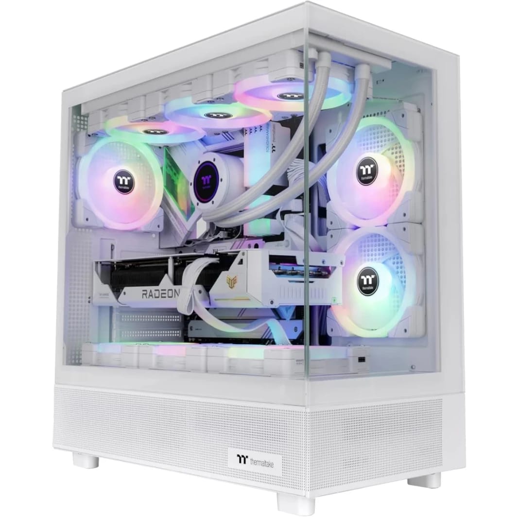 Thermaltake View 270 TG Preinstalled 1x CT140 ARGB Fans Mid Tower 360MM Radiator Support with Tempered Glass on Front and Side - White