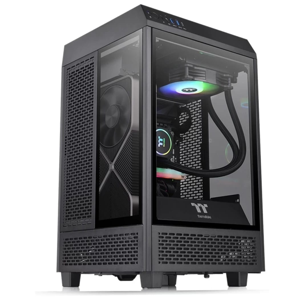 Thermaltake The Tower 100 Mini Tower Tempered Glass M-ITX Case - Black