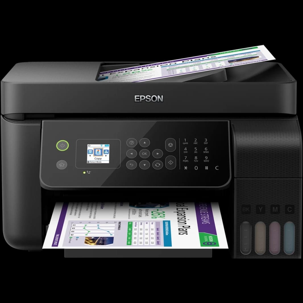 Epson Ecotank L5190 3-In-1 Office Ink Tank Printer A4 Colour Printer w/ ADF Wi-Fi & Color LCD Screen up to 33ppm/15ppm - Black