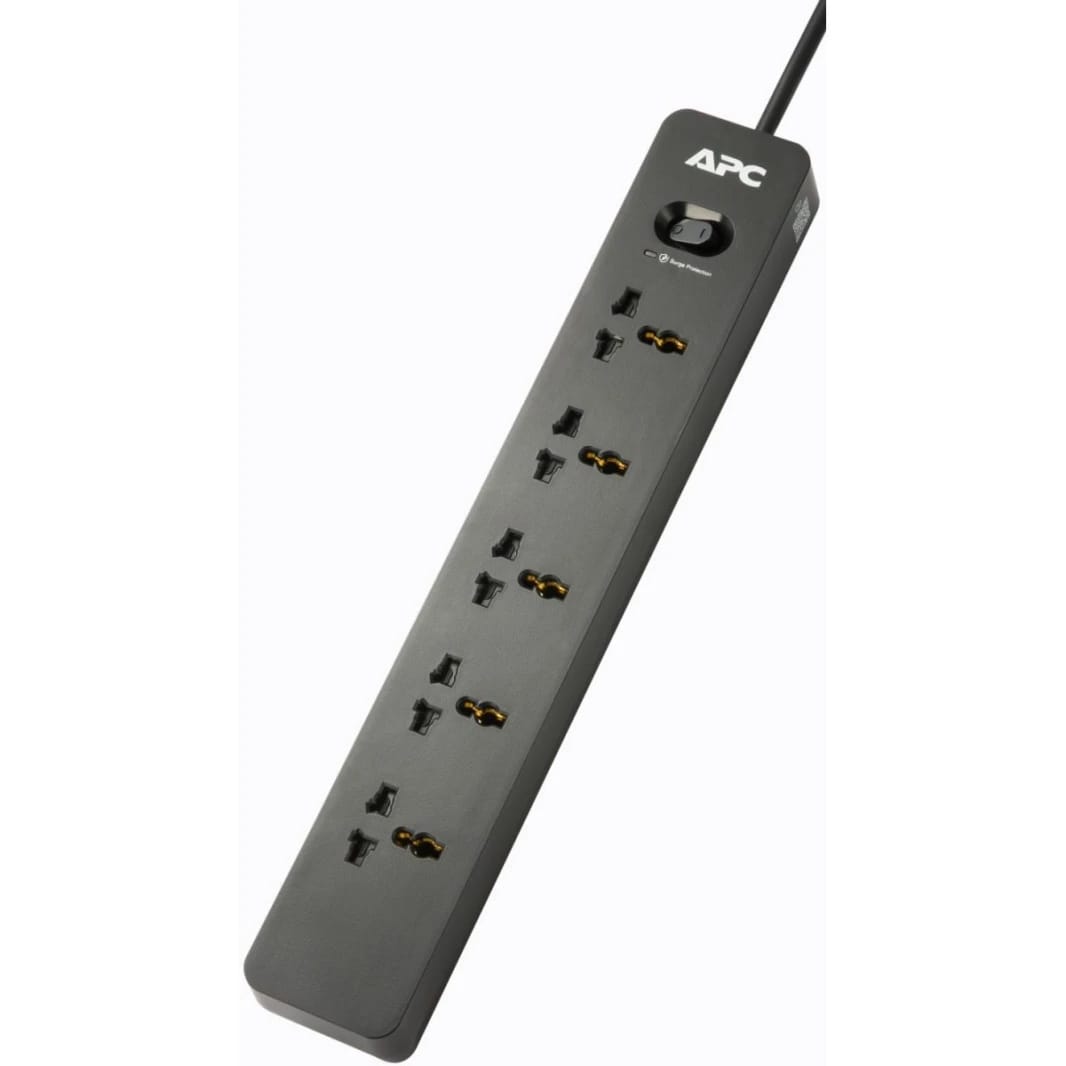 APC SurgeArrest Essential Surge Protector 5x Universal Outlets 1.5m Extension Cord UK Input