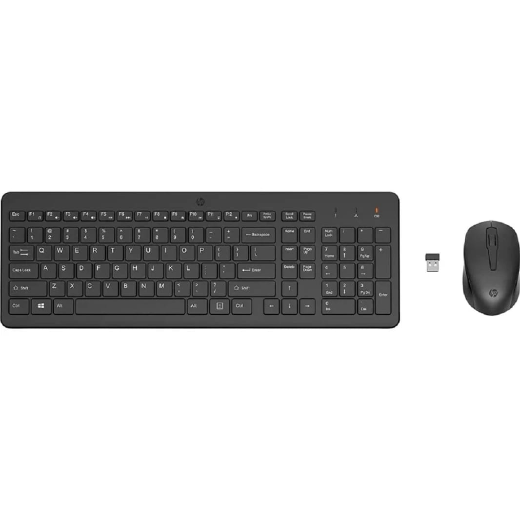 HP 330 Wireless Black Keyboard & Mouse Set 2.4GHz Wireless Connection 1600 DPI USB Receiver LED Indicators Arabic/English -  Black