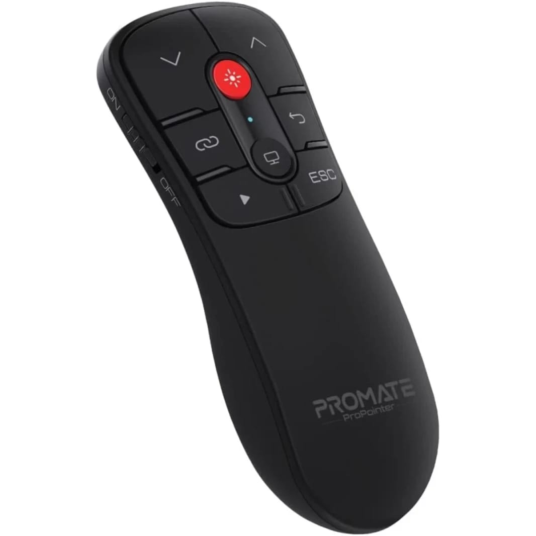 Promate ProPointer Wireless Presenter 2-in-1 Type-C & USB Laptop Clicker w/ 50m Range Laser Pointer 10m Range