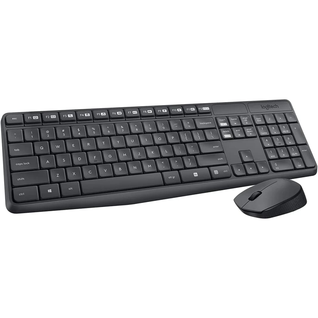 Logitech MK235 Wireless Keyboard & Mouse Combo for Windows Long Battery Life Arabic / English Layout - Black