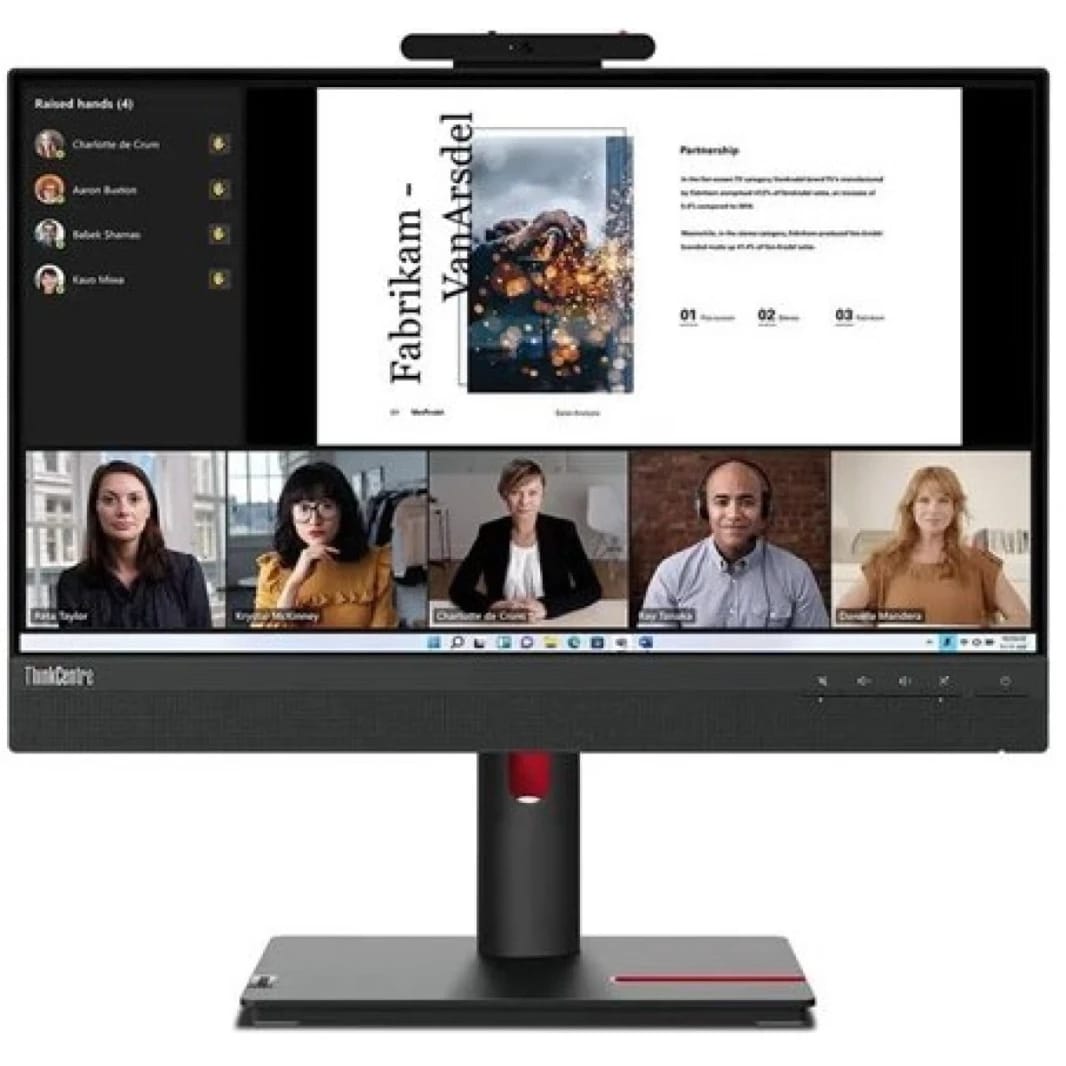 Lenovo ThinkCentre Tiny-in-One 22 Gen 5 IPS Conferencing Touch Monitor Tiny Support w/ Camera , MIC , Speakers & Adjaustable Stand - Black