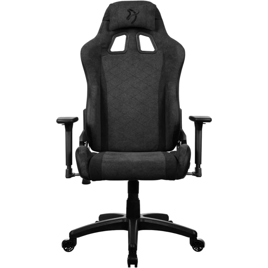 Arozzi Avanti Soft Fabric (2024) Breathable Soft Fabric Front, Stylish PU leather Back 3D Armrest Tough Metal Frame Supports up to 120kg - Dark Grey