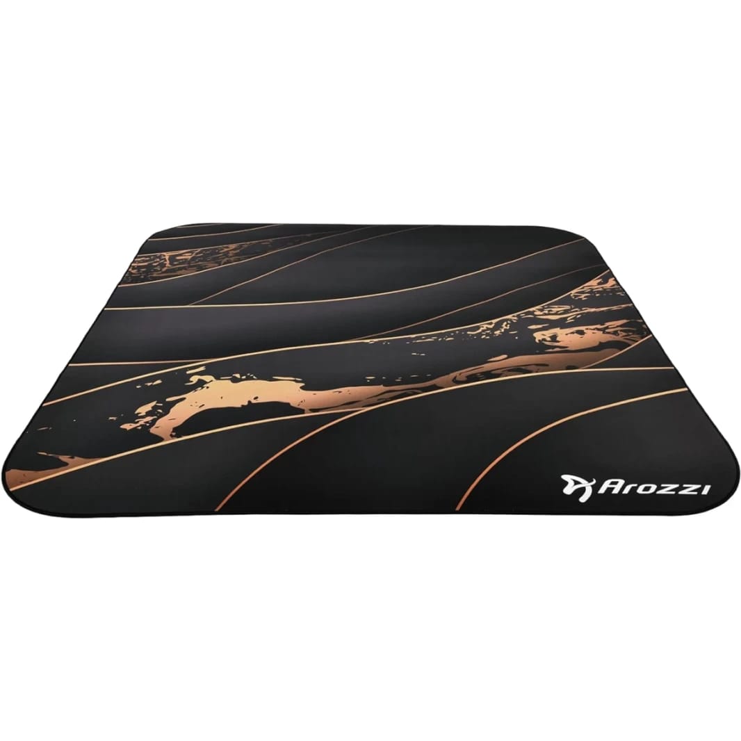 Arozzi Floor Mat Zona Quattro Microfiber Gaming Chair Floor Mat for Carpet Anti-Slip Noise Dampening Floor Mat for Office Chair - Black Gold