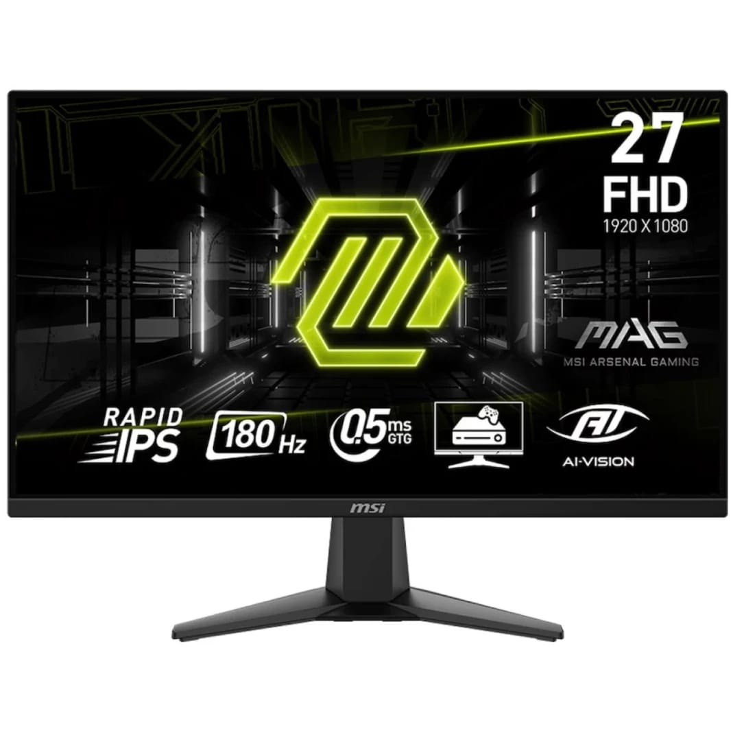MSI MAG 275F 27" Rapid IPS Full HD 0.5ms 180Hz AI Vision Adaptive-Sync w/ 2x HDMI & Displayport Interface - Black