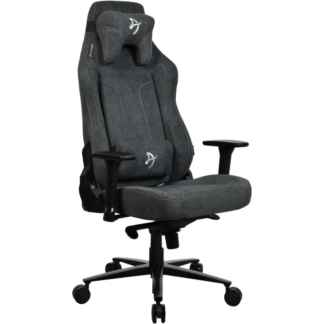 Arozzi Vernazza Soft Fabric XL Ergonomic Chair High Backrest Recliner Swivel Tilt Rocker Adjustable Height & Adjustable Lumbar & Neck Support Support 170kg - Dark Grey