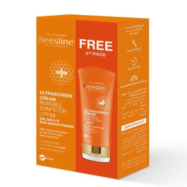 Beesline Ultrascreen Cream غير مرئي Sunfilter SPF50 2 × 60 مل