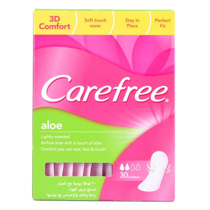 Carefree Aloe Individually Wrapped Breathable Pantyliners 30 Pcs