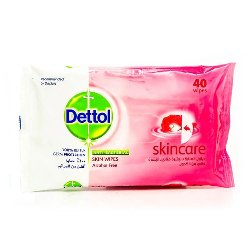 Dettol العناية بالبشرة المضادة للبكتيريا مناديل 40 ورقة