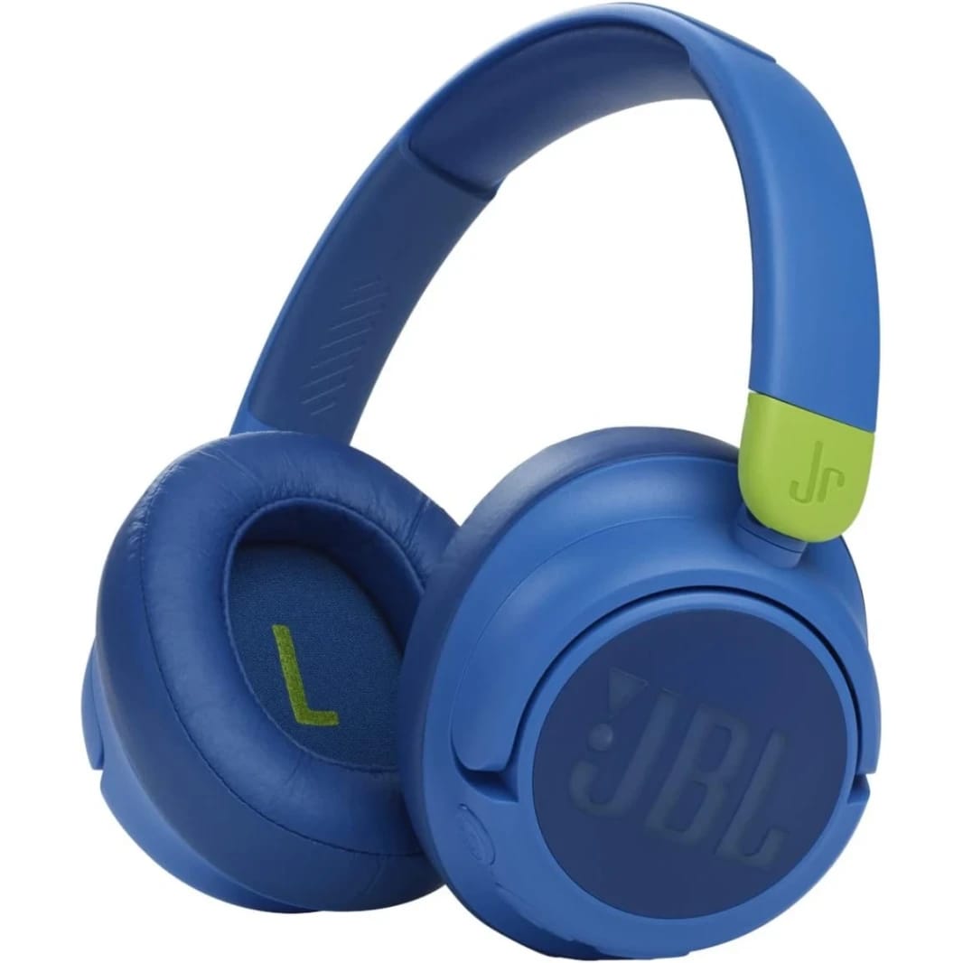 JBL JR 460NC Noise-Canceling Wireless Over-Ear Kids Headphones, 32mm Dynamic Drivers, Kid-Safe Max Volume Under 85 dB, Built-In Mic for Hands-Free Chats, 30H Battery Life 3.5mm, - Blue