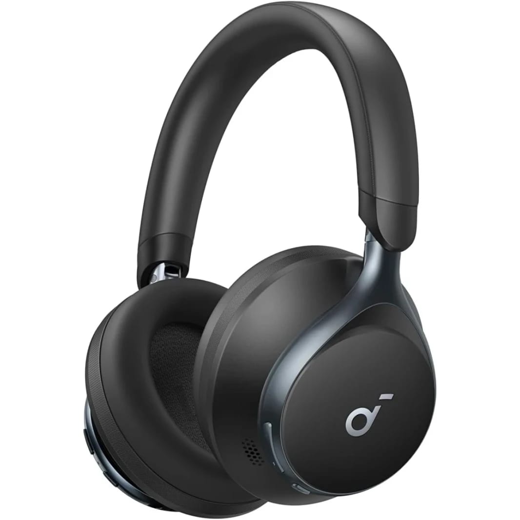 Anker Soundcore Space One, Active Noise Cancelling Headphones, 2X Stronger Voice Reduction, 40H ANC Playtime, App Control, LDAC Hi-Res Wireless Audio, Comfortable Fit, Clear Calls, Bluetooth 5.3 - Black