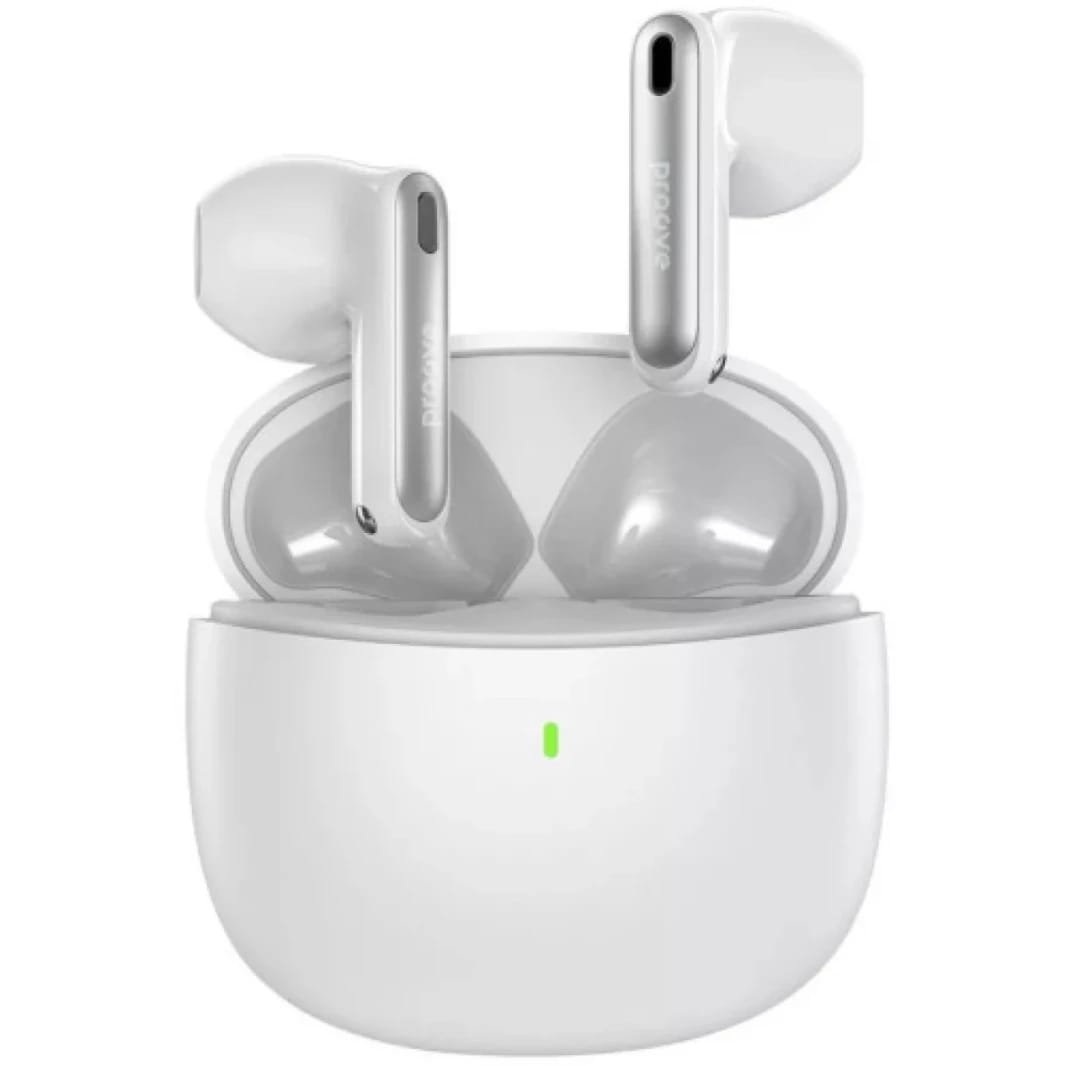 Proove INTRO TWS Earphones, ENC, Touch Control, Compact Size, Fast Charging, IPX4 Water Resistance, Bluetooth 5.3, up to 6 Hours - White
