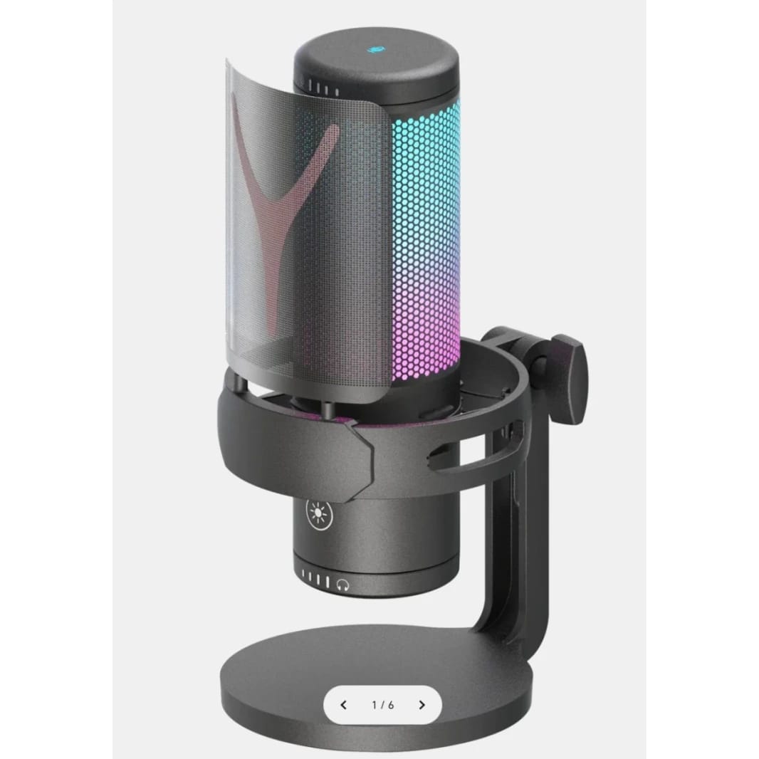 Redragon Fenris GM301 RGB Plug and Play Gaming Stream Microphone, Touch Sensor Button, and Key Mute with volume control
