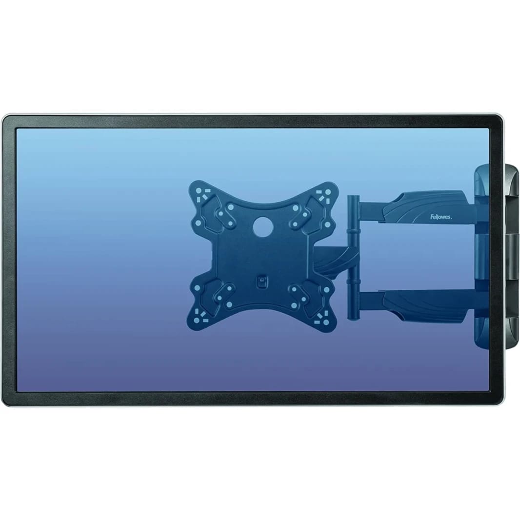 Fellowes Full Motion TV Wall Mount Full 360 Rotation Support Monitor up to 55”/77 lbs - Black