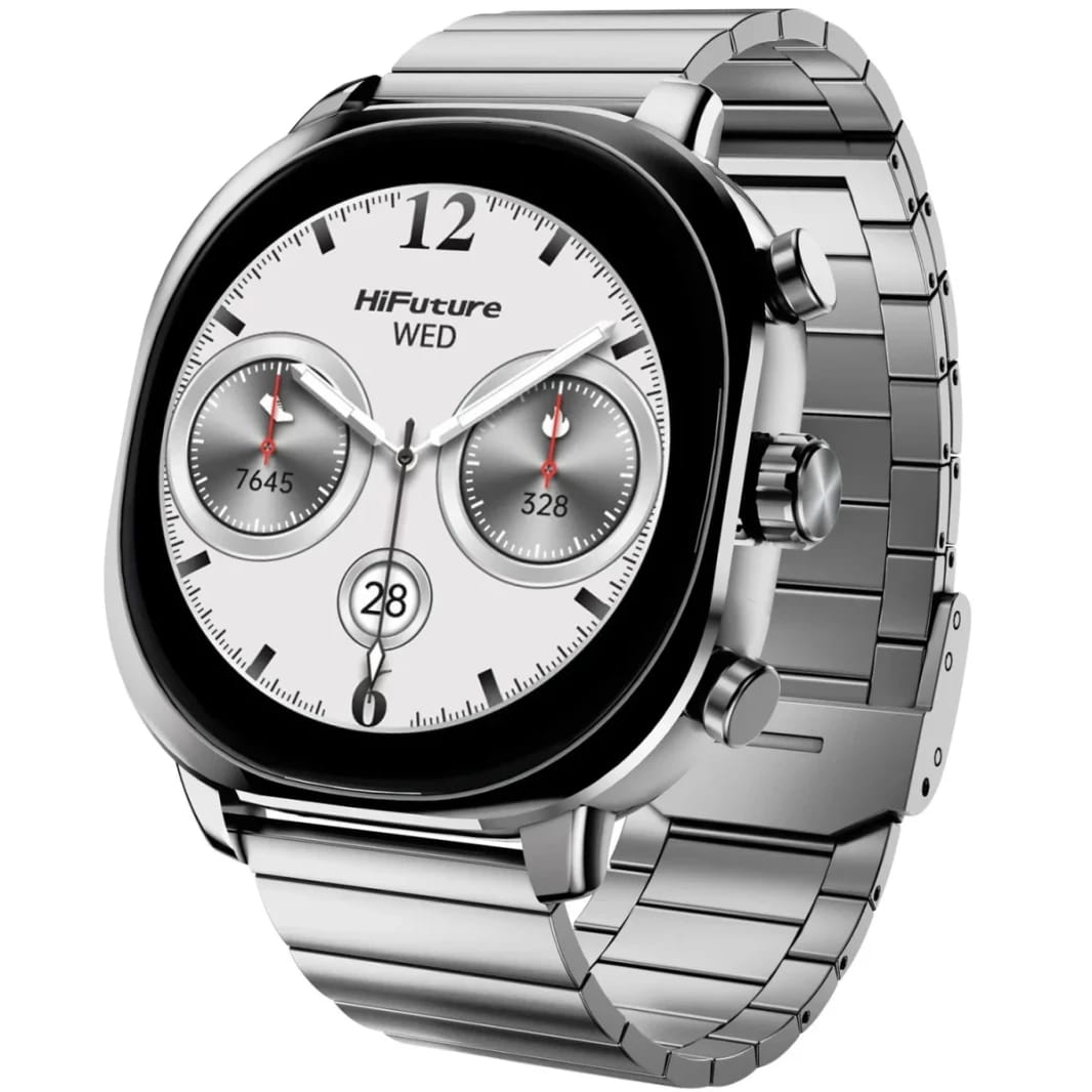 HiFuture AIX Smartwatch, 1.43 Inch Amoled Display, 1 ATM Water Resistant, 10 Days Battery Life, AI Enhanced Health Monitoring, 3x Harder Corning Gorilla Glass- Silver