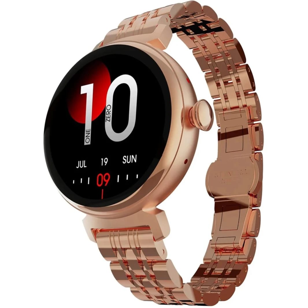 HiFuture Aura Woman Bluetooth Smart Watch, 1.04″ AMOLED Display, IP68 Waterproof, up to 7 days daily use, Heart rate & Sleep Monitoring - Rose Gold