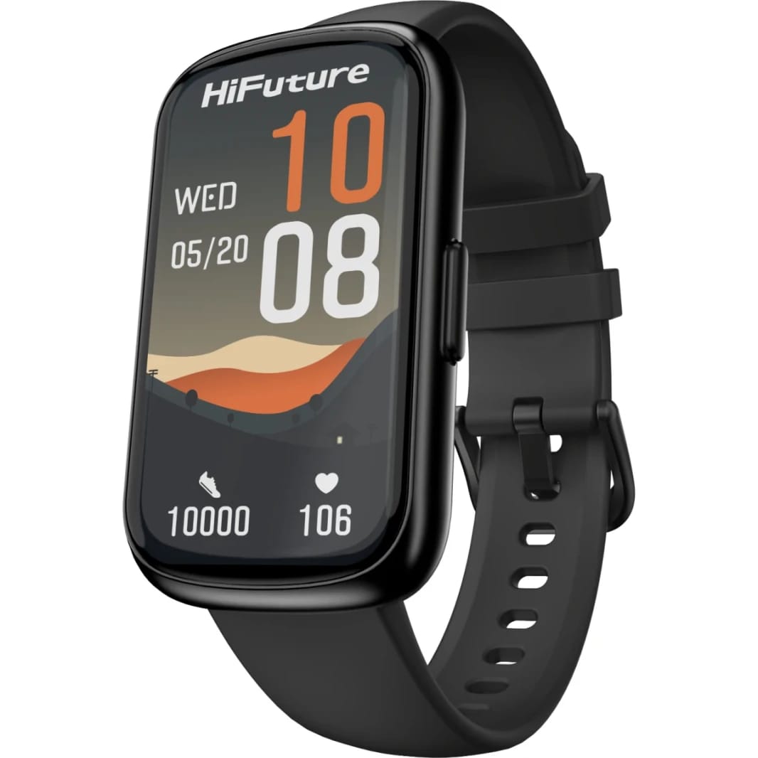 HiFuture EV02 Bluetooth Smart Calling Watch, 1.47 Inch IPS Display, 7 Days Daily Use, 100+ Sport Mode, Heart Rate Monitoring, IP68 Waterproof Smart Watch - Black