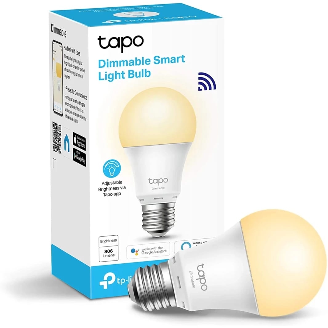 TP-Link Tapo L510E Smart Light Bulbs 800 Lumens (60W Equivalent) 2700K Soft Warm White LED Bulb Dimmable Compatible with Alexa & Google Home No Hub Required