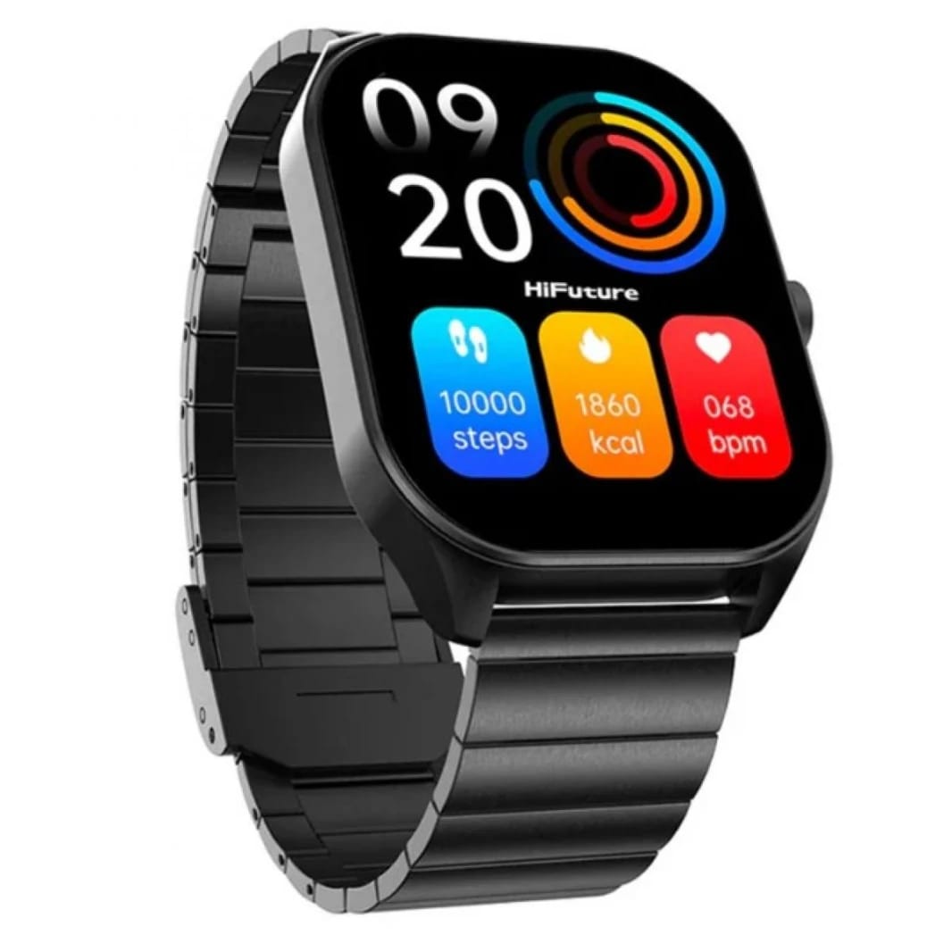 HiFuture FutureFit Slim APEX 2.04″ AMOLED Display Up to 7 Days Daily Use Health Meter IP68 Waterproof Smartwatch Metallic Frame (Back) - 18 Month Warranty