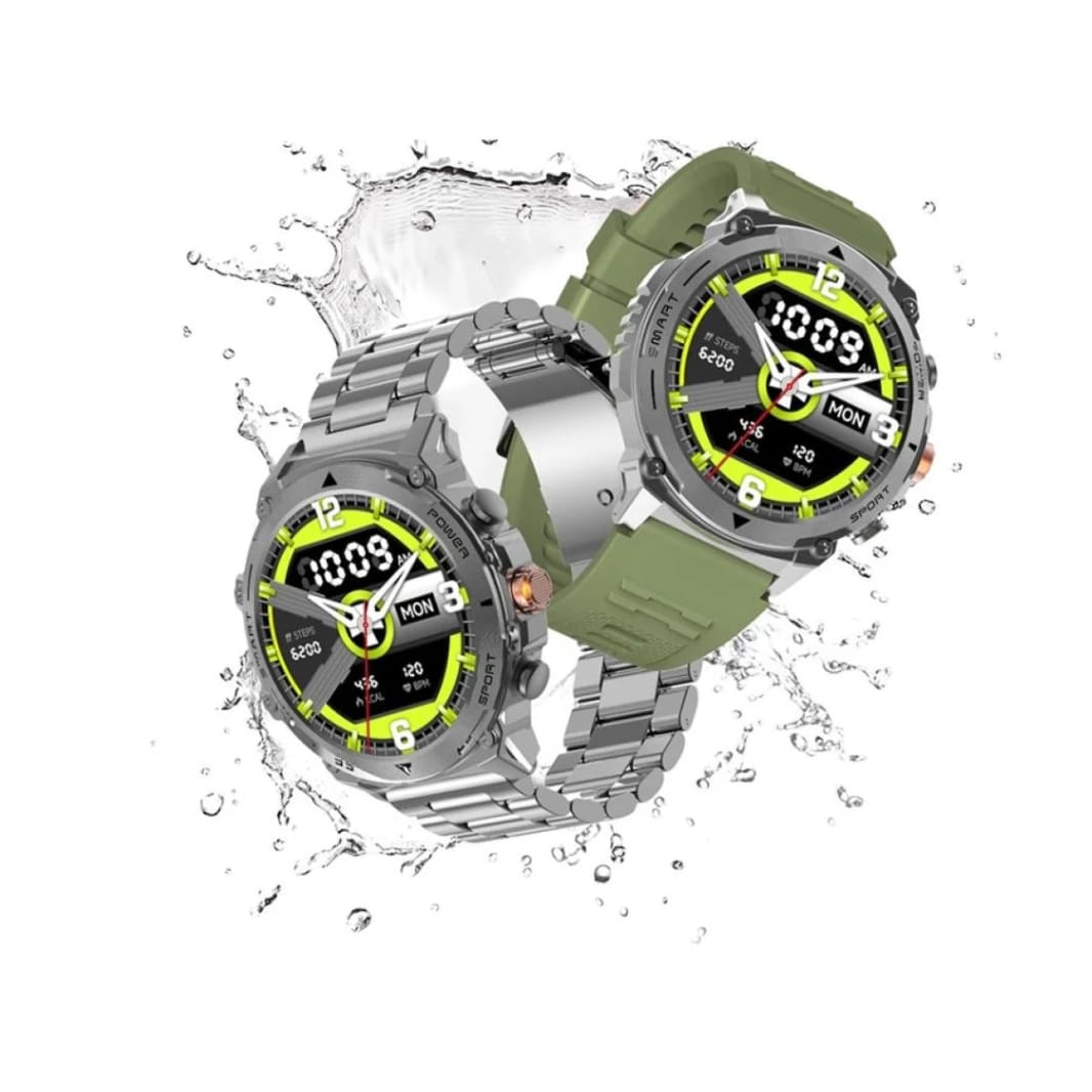 WiWU Smart Watch SW03 1.43"AMOLED, Multi Language, Heart Rate, Blood Oxygen, Sleep Monitor, Waterproof IP68 ,  for Phone Zinc Alloy Health sports Smart - 18 Month Warranty