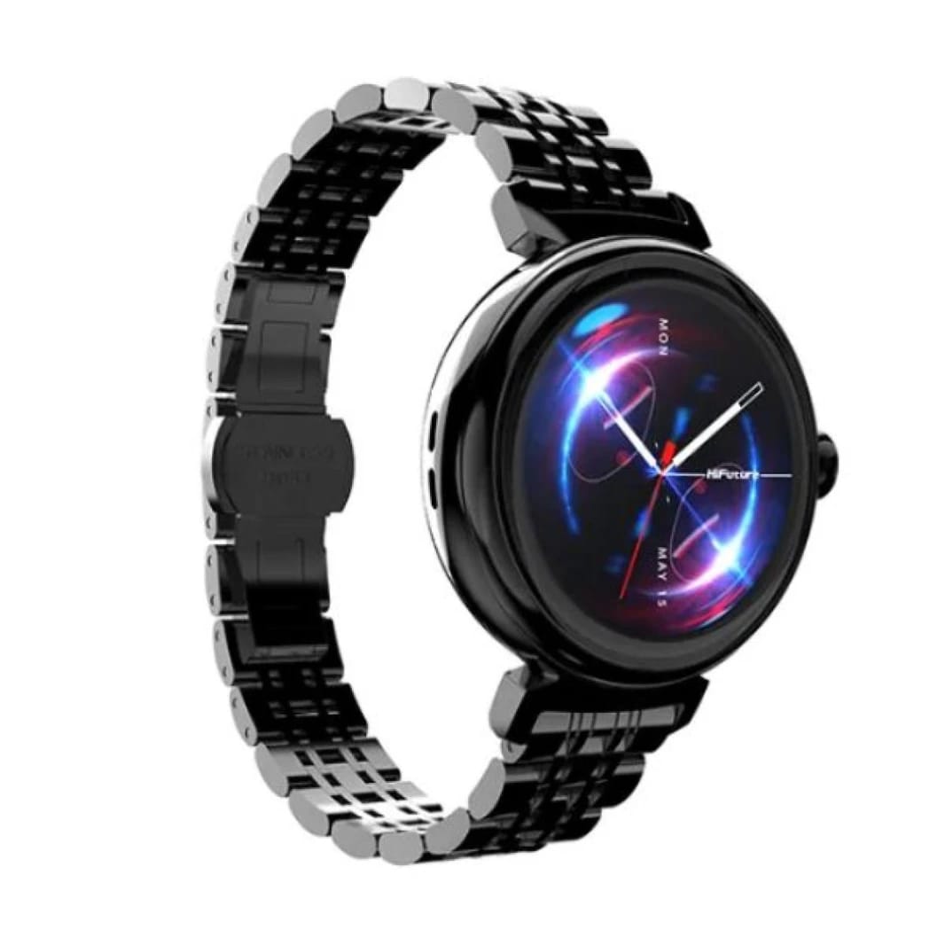 HiFuture Woman Future Aura 41mm AMOLED Wireless Calling Bluetooth SmartWatch - Black