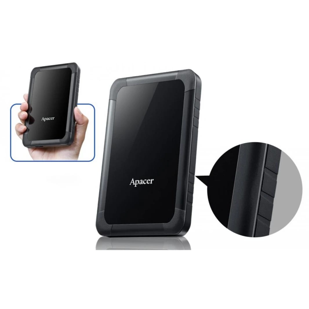 APACER AC532 2TB USB3.2 SuperSpeed, Shockproof & Anti Vibration Protection Portable Hard Drive - 2 Years Warranty