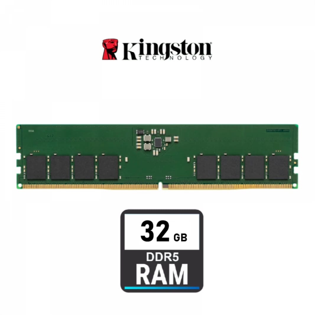 Kingston Ram 32GB DDR5 5600MT/s Non-ECC Unbuffered DIMM CL46 2Rx8 1.1V