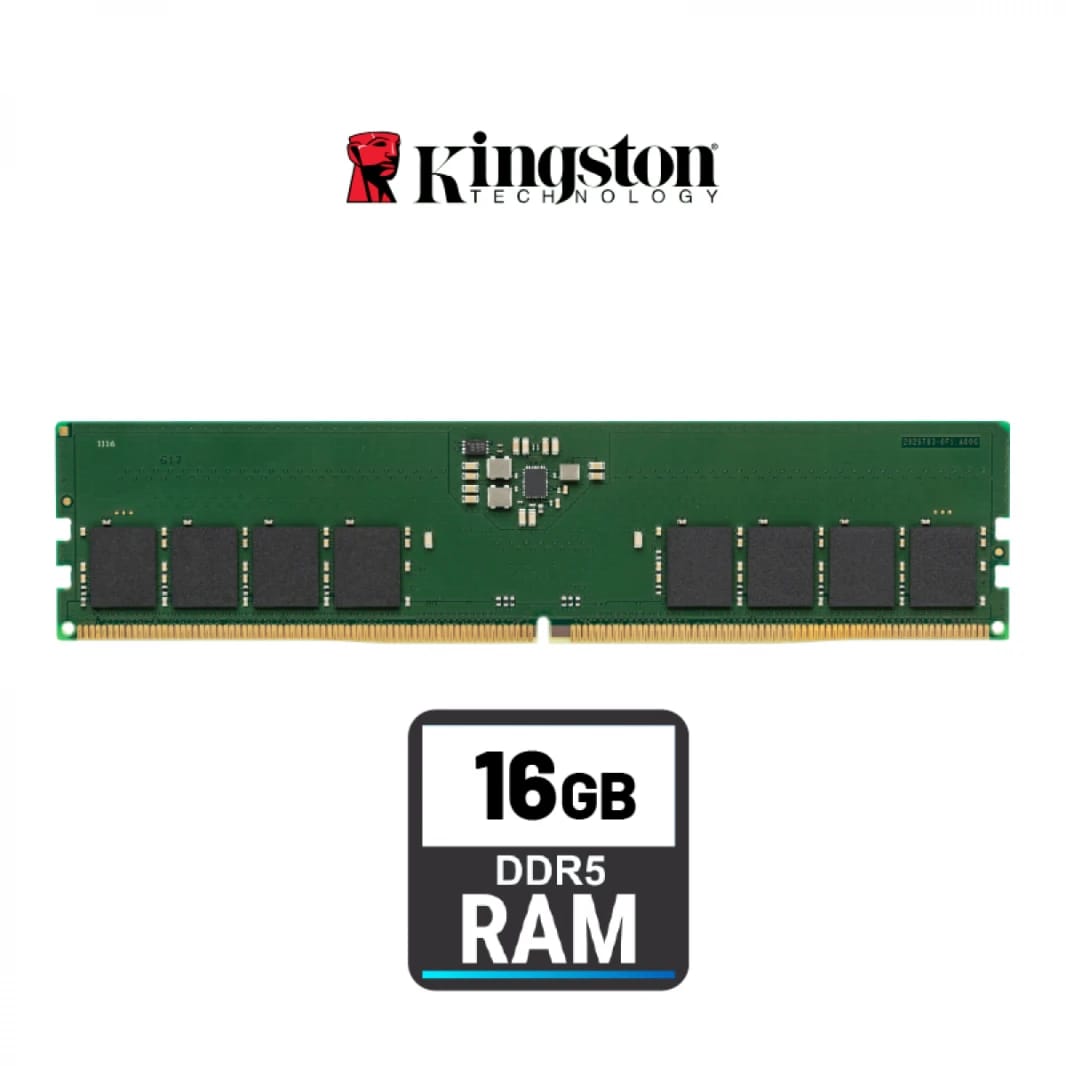 Kingston Ram 16GB DDR5 5600MT/s Value Ram Non-ECC Unbuffered DIMM CL46 1Rx8 1.1V 288-pin 16Gbit