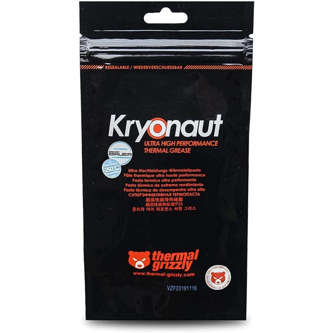Thermal Grizzly Kryonaut, High Performance Thermal Paste for Cooling All Processors, Graphics Cards and Heat Sinks in Computers and Consoles -1.0 Gram