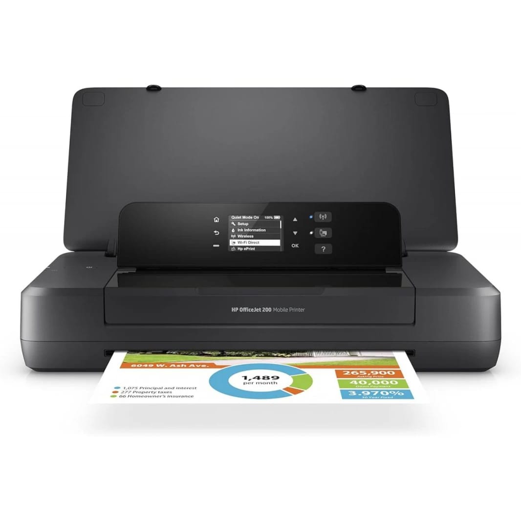 HP OfficeJet Pro 202 Printer Inkjet 9 ppm (black) and 6 ppm (colour) Business Printing Wireless Easy Portable Charge Printing Mobile Printer Long-Lasting Battery