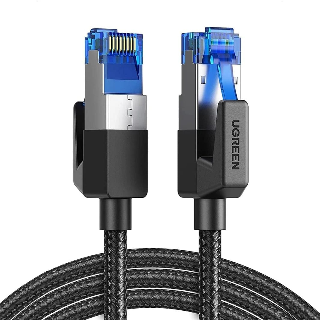 UGREEN Cat8 Pure Copper Ethernet Cable Round Braided OD5.5mm 1.5m (Black)