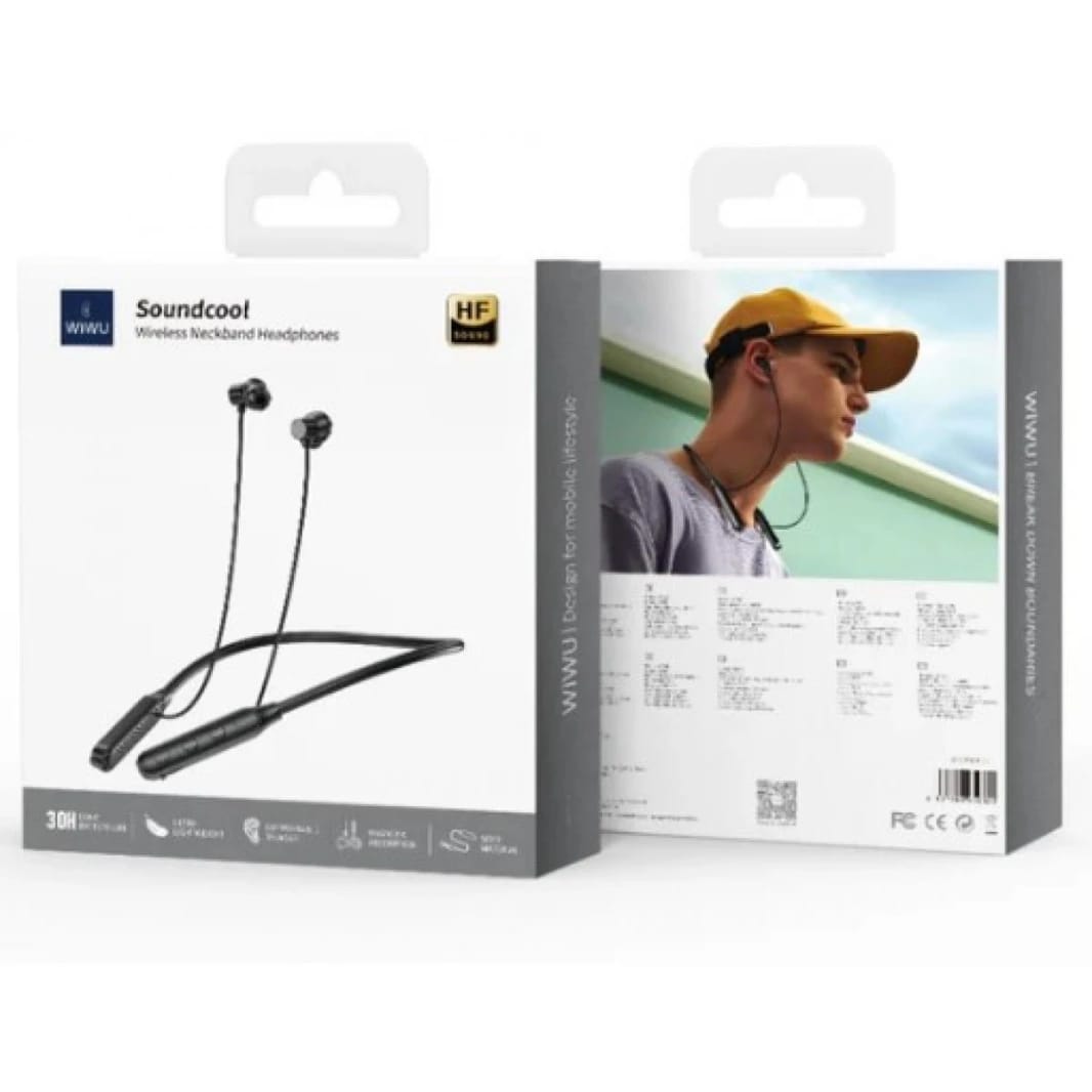 WiWU GB01 Soundcool Wireless Neckband Headphones - 18 month warranty