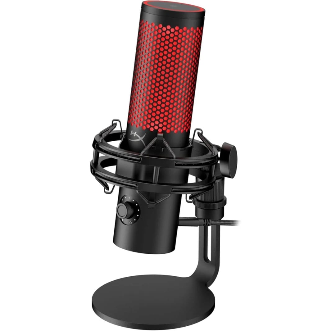 HyperX NEW 2024 QuadCast 2 – USB Microphone for Gaming, Streaming and Podcasting, with On-Board Controls, LED Lighting, Removable Shock Mount, PC, Mac, PS5, PS4, USB-C - Black