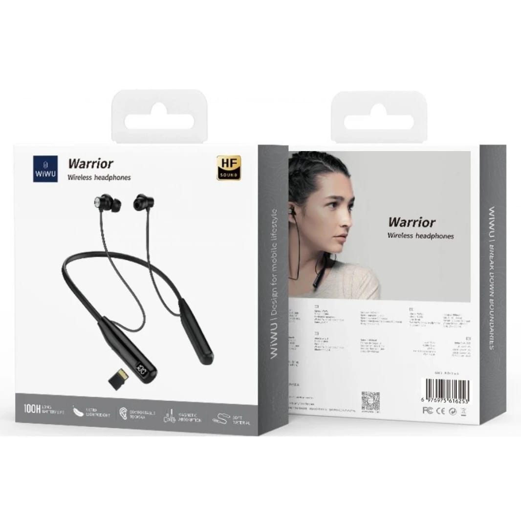 WIWU Neckband Headphone Wireless Sweat-proof Neckband Headset Magnetic Type-C