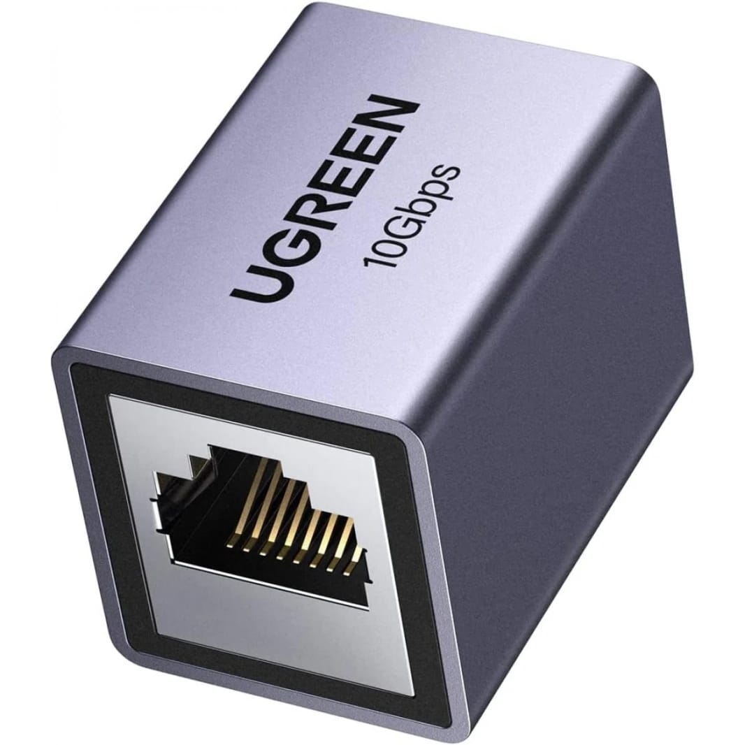 UGREEN Ethernet Extender 10Gbps, Ethernet Coupler for Cat8 Cat7 Cat6 Cat5 Cable, 328ft Long Distance Extend, Aluminum Alloy Shell, Space Grey