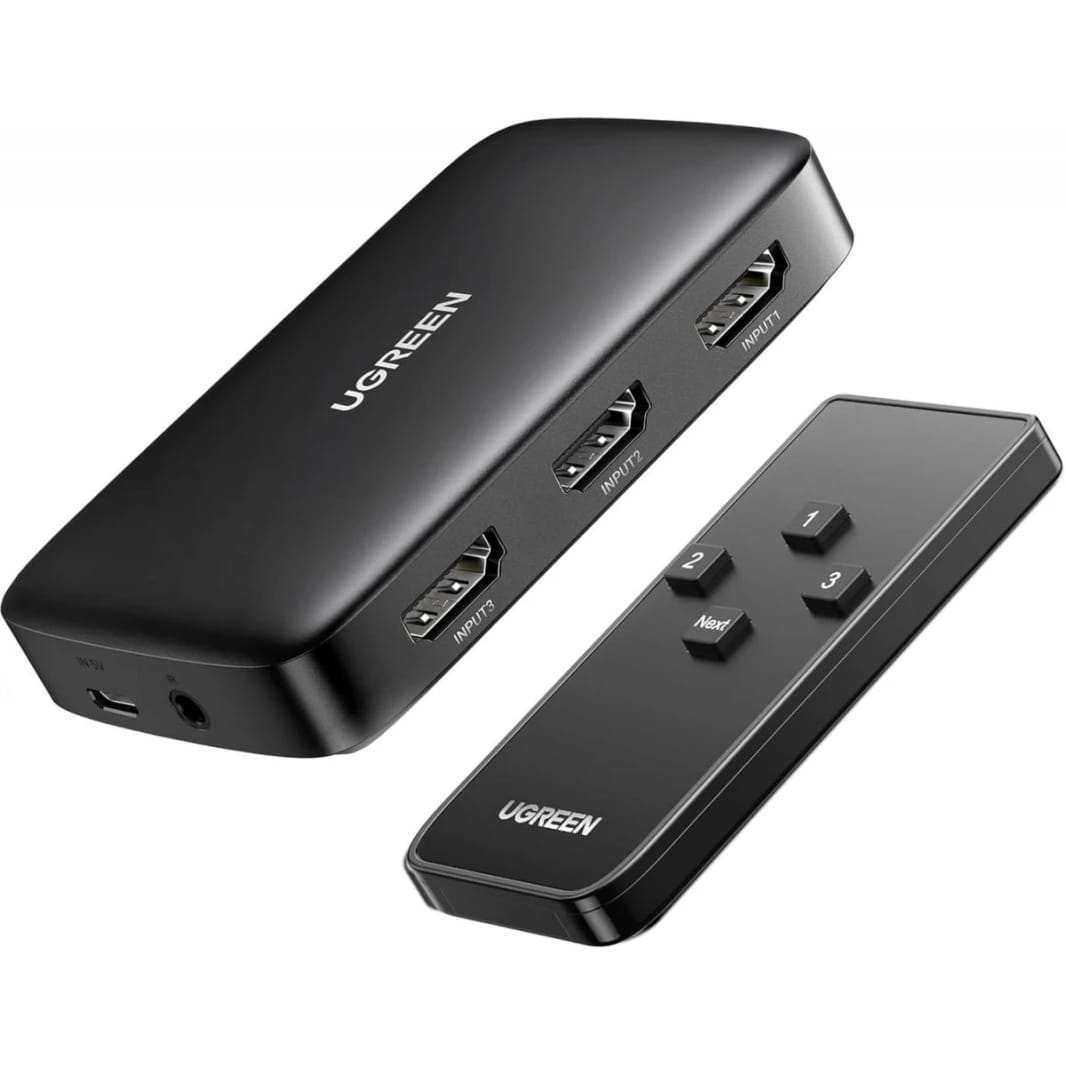 UGREEN HDMI Switch 3 in 1 Out 4K HDMI Splitter with Remote Supports HDR CEC 3D HDCP1.4 HDMI 3 Port Box Hub 4K 30Hz, Compatible with PS5 PS4 Xbox Fire Stick Roku Apple TV PC