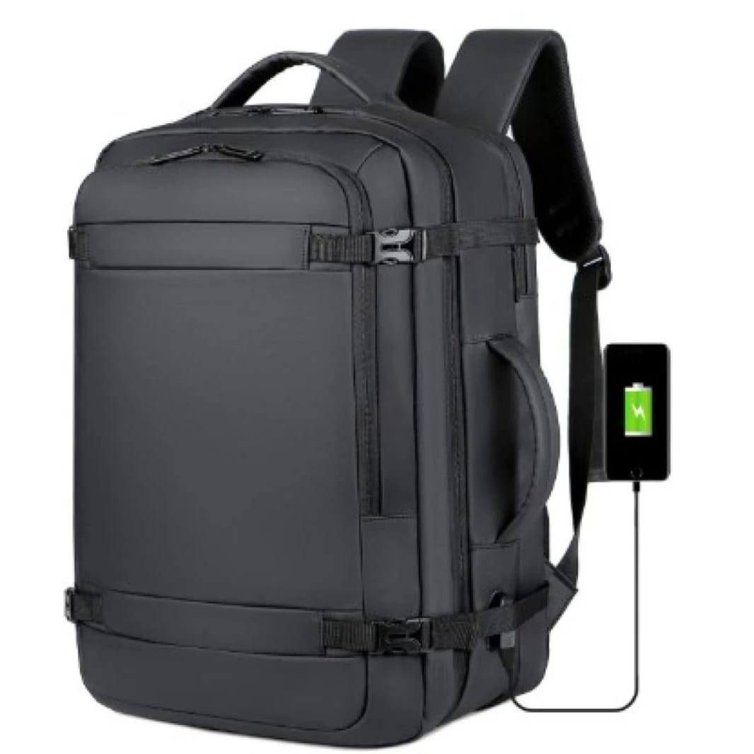 Hand Luggage Backpack, 40 L Hand Luggage Travel Backpack Laptop Backpack for 17.3 Inch Laptop Flight Approved Backpack Cabin Backpack for Weekender - Black