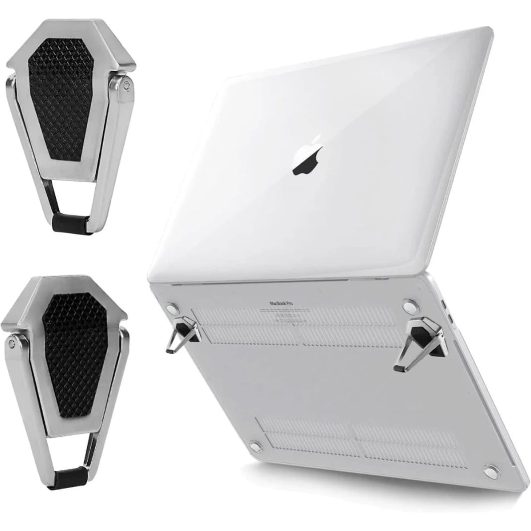 Portable Invisible Laptop Stand | Mini Aluminum Cooling Pad Lightweight Laptop Desk Stand for MacBook and Other Laptops (Silver)
