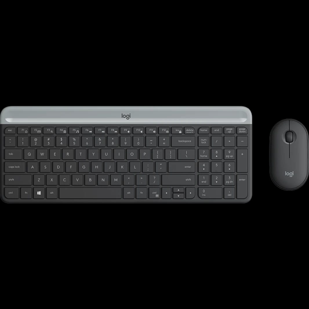 Logitech MK470 Slim Wireless Keyboard and Mouse Combo - Modern Compact Layout, Ultra Quiet, 2.4 GHz USB - Graphite