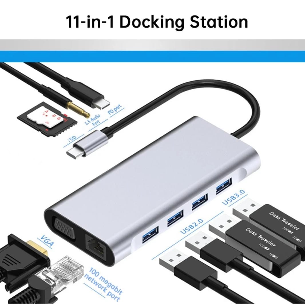 USB C Laptop Docking Station-11in1 USB C Hub Triple Display for Multiple devices