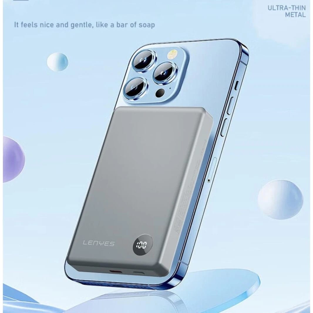 LENYES PW037D 15W Wireless Magnet Power Bank 5000mAh & Type-c output 20w Max / 18 Month Warranty