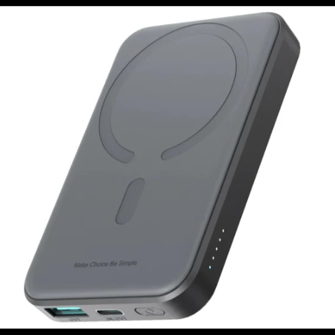 Joyroom JR-W020 20W Mini Magnetic Wireless Power Bank 5000mAh Multi Security Protection (With USB to Type-C 0.25m Cable) - Black