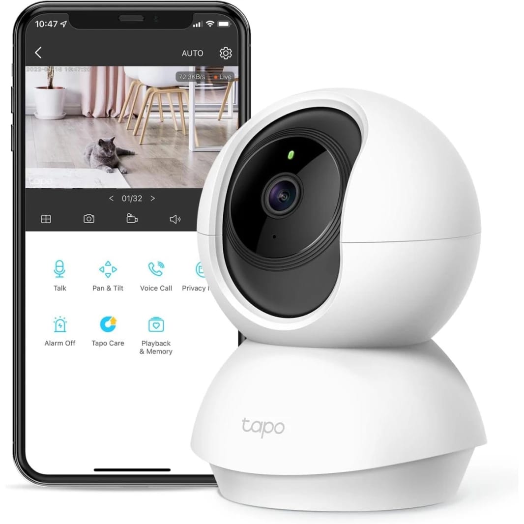 TP-Link Tapo Pan/Tilt Security Camera for Baby Monitor, Motion Detection 1080P, 2-Way Audio, Night Vision Works with Alexa & Google Home
