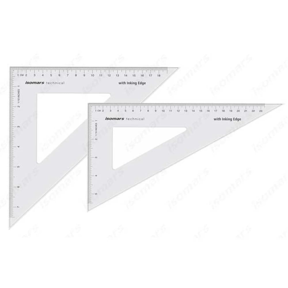 Iso Square Set of 2 Technical - 45 / 60 Degree - Straight Edge
