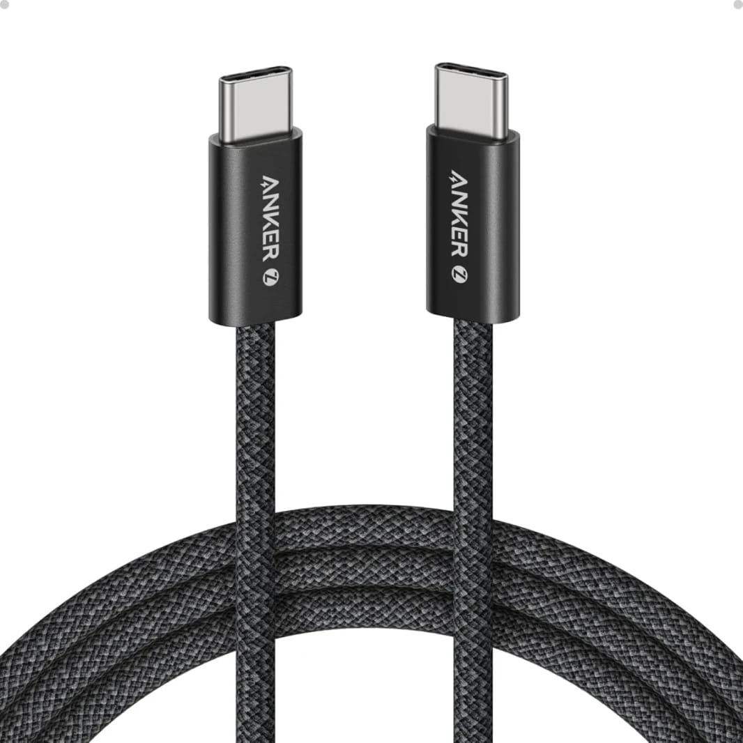 Anker Zolo 240W USB Type-C to USB Type-C Cable, Braided and Dirt-Free Type C Fast Charging  Cable - Black