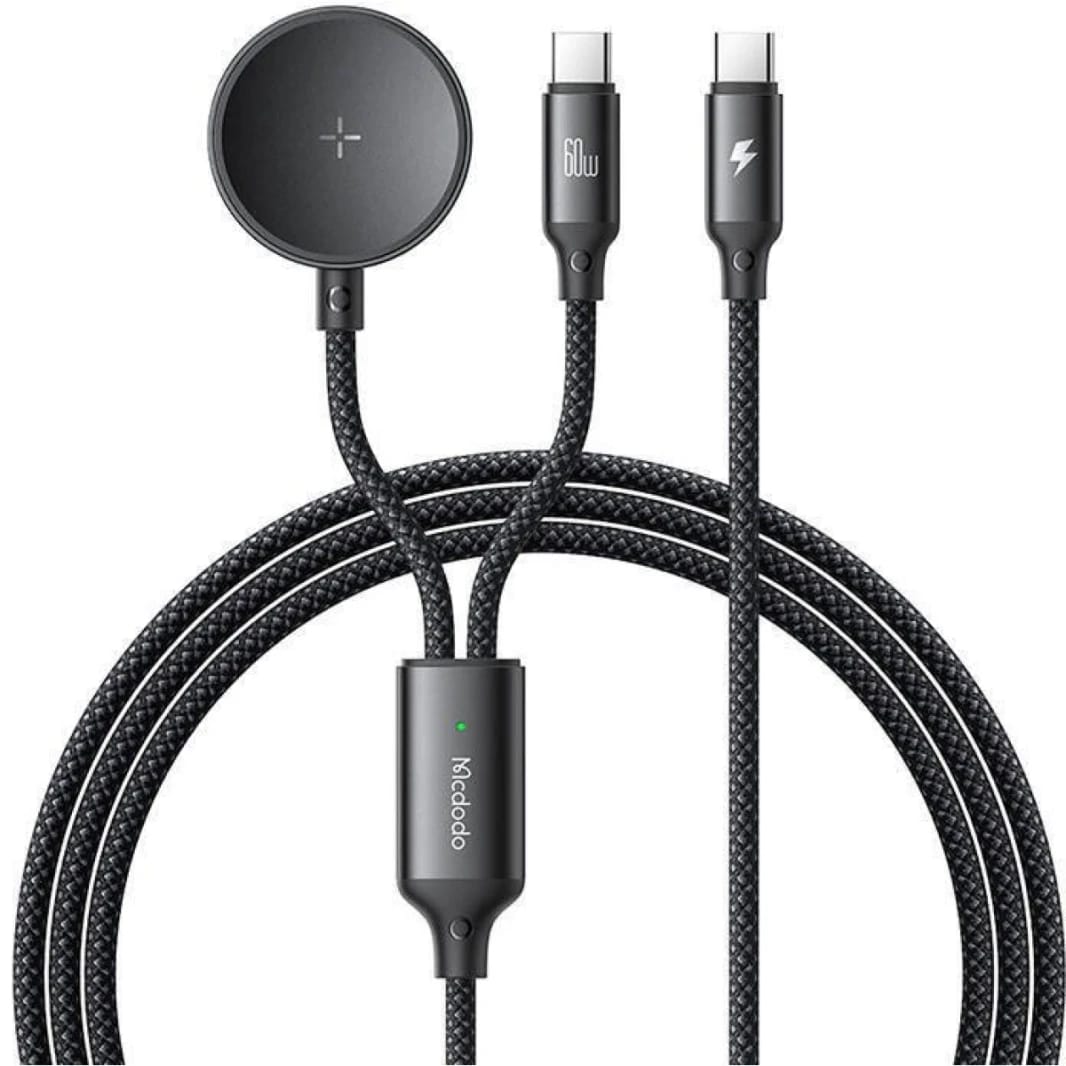 Mcdodo CA-4210 2-in-1 USB-C & Samsung Watch Charger 60W 1.2m - Black