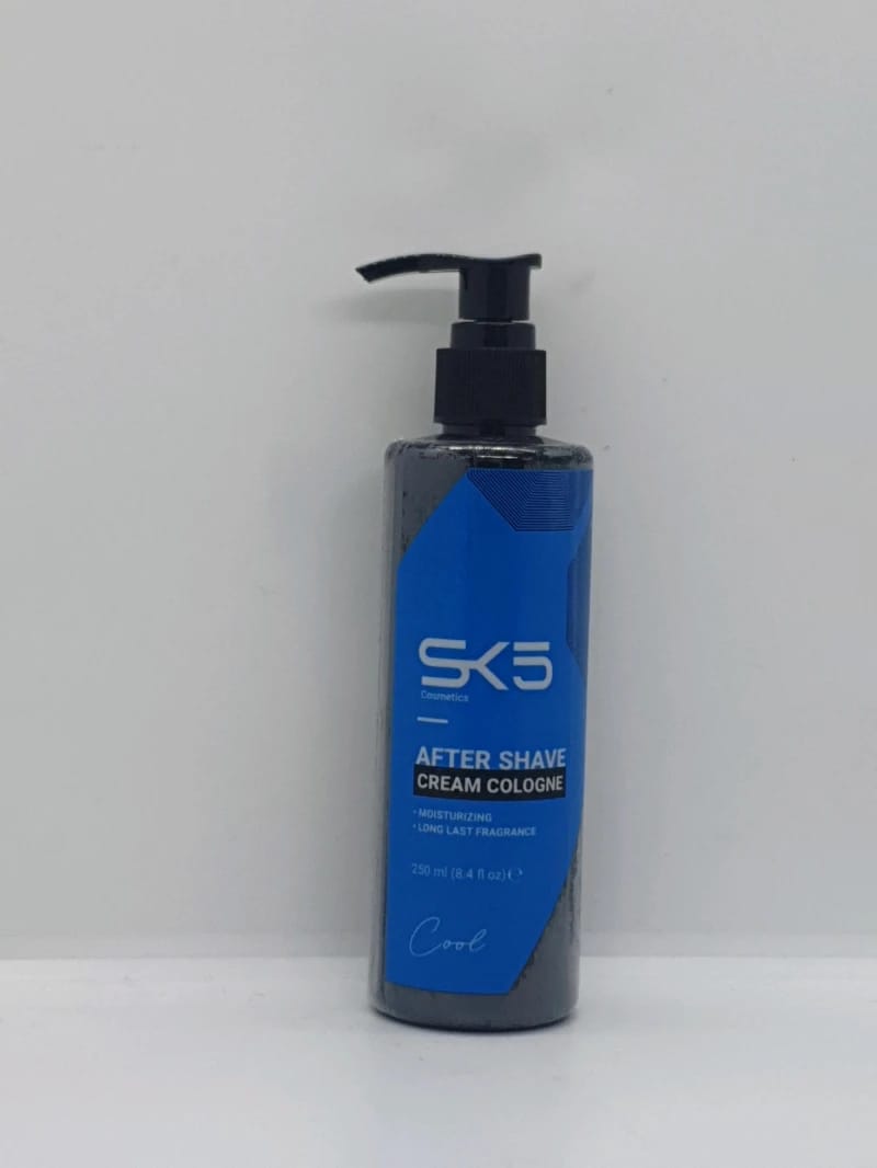 SK5 Cosmetics After Shave Cream Cologne for Men, Cool Fragrance Design with Long Lasting Scent, Innovative Pump Bottle, Hydrating Care, Refreshing and Moisturizing Formula for Smooth and Protected Skin.